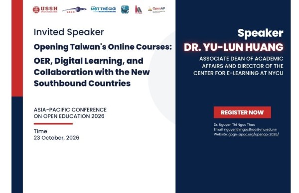 Invited Speaker Announcement: Opening Taiwan's Online Courses: OER, Digital Learning, and Collaboration with the New Southbound Countries
