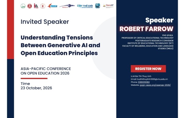 Speaker Announcement: Understanding Tensions Between Generative AI and Open Education Principles - Prof. Robert Farrow
