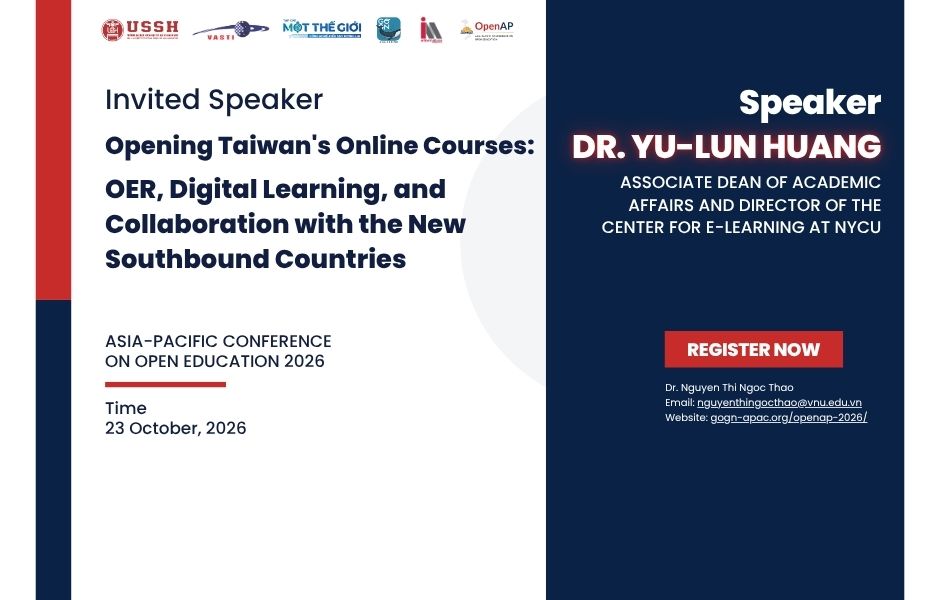 Invited Speaker Announcement: Opening Taiwan's Online Courses: OER, Digital Learning, and Collaboration with the New Southbound Countries