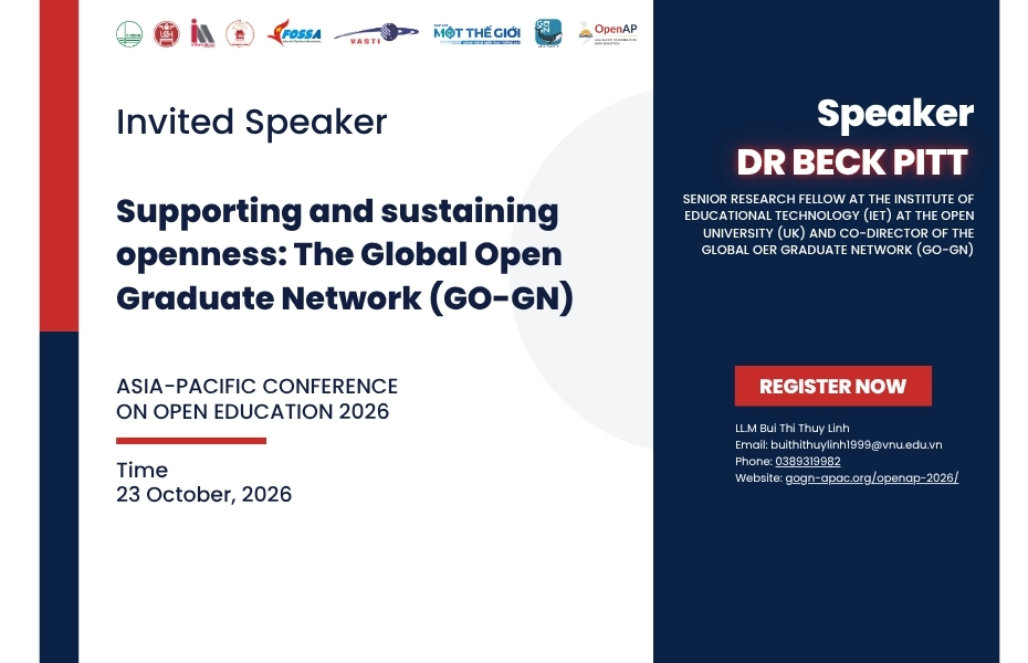 Speaker Announcement: Supporting and Sustaining Openness: The Global Open Graduate Network (GO-GN) - Dr Beck Pitt